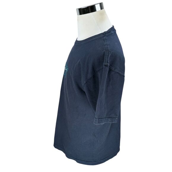 Vintage Body Glove T-Shirt Men’s Medium Navy Blue 100% Cotton Boxy Short Fit 90s - Picture 3 of 10